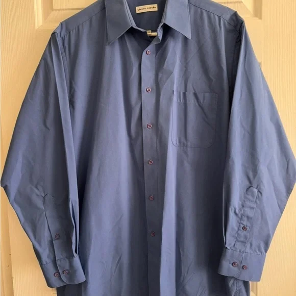 Pierre Cardin Blue Dress Shirt Classic Design - Picture 1 of 3